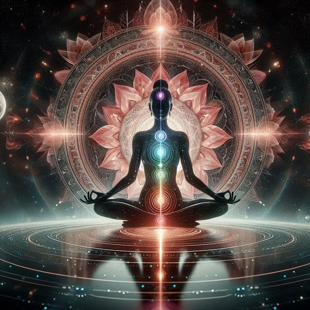 Cosmic Alignment — Sacred Feminine Chakra Art